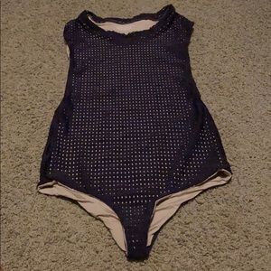 Acacia Swimwear Purple mesh one piece swim suit